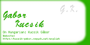 gabor kucsik business card